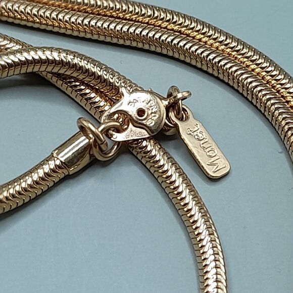 Vintage Monet Gold Plated Necklace 52 Inch Sister Clasp - Picture 9 of 12